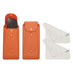 Unique Bargains PU Leather Portable Nail Buckle Soft Eyeglass Cases 2 Pcs - 1 of 4