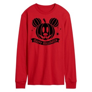 Men's - Disney - Mickey Pumpkin Long Sleeve Graphic T-Shirt - 1 of 3