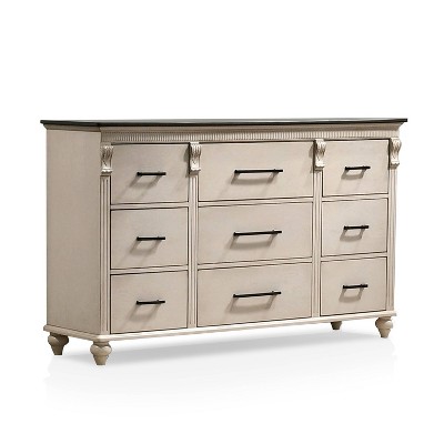 Nyes 9 Drawers Dresser Antique White/Walnut - HOMES: Inside + Out