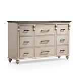 Nyes 9 Drawers Dresser Antique White/Walnut - HOMES: Inside + Out