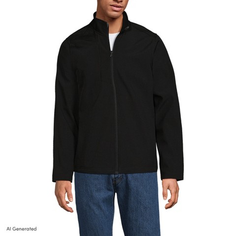 Lands' End Men's Soft Shell Jacket - X Large - Black
