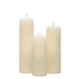 Slim LED Pillar Candle - Set of 3 - 1 of 4
