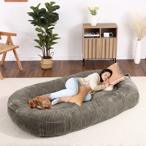 Human Sized Dog Bed for People Adults, 71"x48"x14" Giant Dog Bed for Humans Large Bean Bag Napping Dog Bed with Removable Cover - 1 of 4