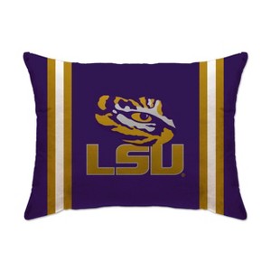 NCAA LSU Tigers Standard Stripe Logo Bed Pillow - 1 of 3