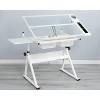 NicBex Adjustable Drafting Printing Table with Wheels,0-75°Home Office Set with 1 Desk&1 Stool,Tempered Glass,Home Workstation - 2 of 4