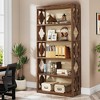 ORRD Modern Bookcase with Rhombus Pattern, 70” Tall 6-Tier Open Shelf Storage Unit, 75lb Per Shelf for Living Room, Home Office & Bedroom - 4 of 4