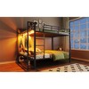 Full Size Metal Bunk Bed with Storage Mesh Shelves and Clothes Hooks - 4 of 4