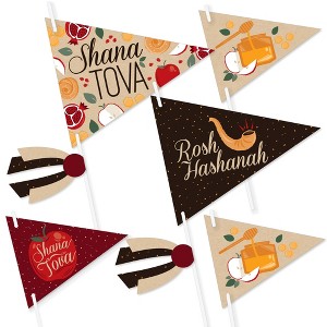 Big Dot of Happiness Rosh Hashanah - Triangle Jewish New Year Party Photo Props - Pennant Flag Centerpieces - Set of 20 - 1 of 4