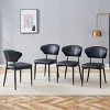 Modern Upholstered Dining Chairs Set of 4, Ergonomic Curved Back Kitchen Chairs with Metal Legs for Dining Room or Breakfast Area-Tanpinhause - 3 of 4