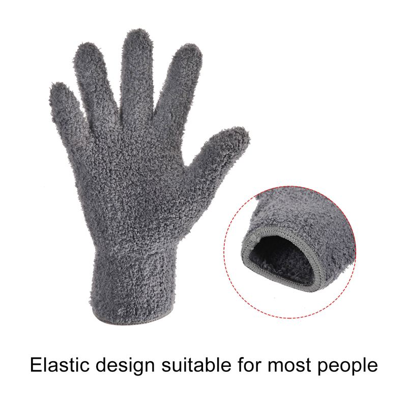 Unique Bargains Dusting Cleaning Gloves Microfiber Mittens for Plant Blinds Lamp Window Blue Dark Blue Gray Pink 4 Pairs 1 Set, 5 of 7
