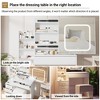 Vanity Desk With Mirror and LED Lights, Makeup Vanity Desk With Sliding Mirror, Power Outlet, Dressing Table With 4 Drawers - 3 of 4