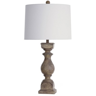 Grayson Urn Pedestal Table Lamp: Weathered Finish, Adjustable 3-Way Lighting - StyleCraft