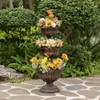 Gardenised Outdoor Garden Triple Stacked Flower Bowl Urn Tier Planter Decoration, Bronze - 4 of 4