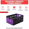 55 L Collapsible Plastic Crates, Heavy-Duty Folding Storage Bins with Handles, Interlocking Baskets for Home, Office, School, Garage - 2 of 4