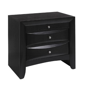 Royal Hampton Contemporary 2 Drawer Wood  Nightstand By Ireland , Black - 1 of 4