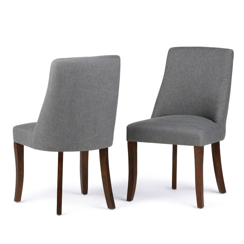 Set of 2 Haley Deluxe Dining Chair Slate Gray Linen Look Fabric - WyndenHall, 1 of 11