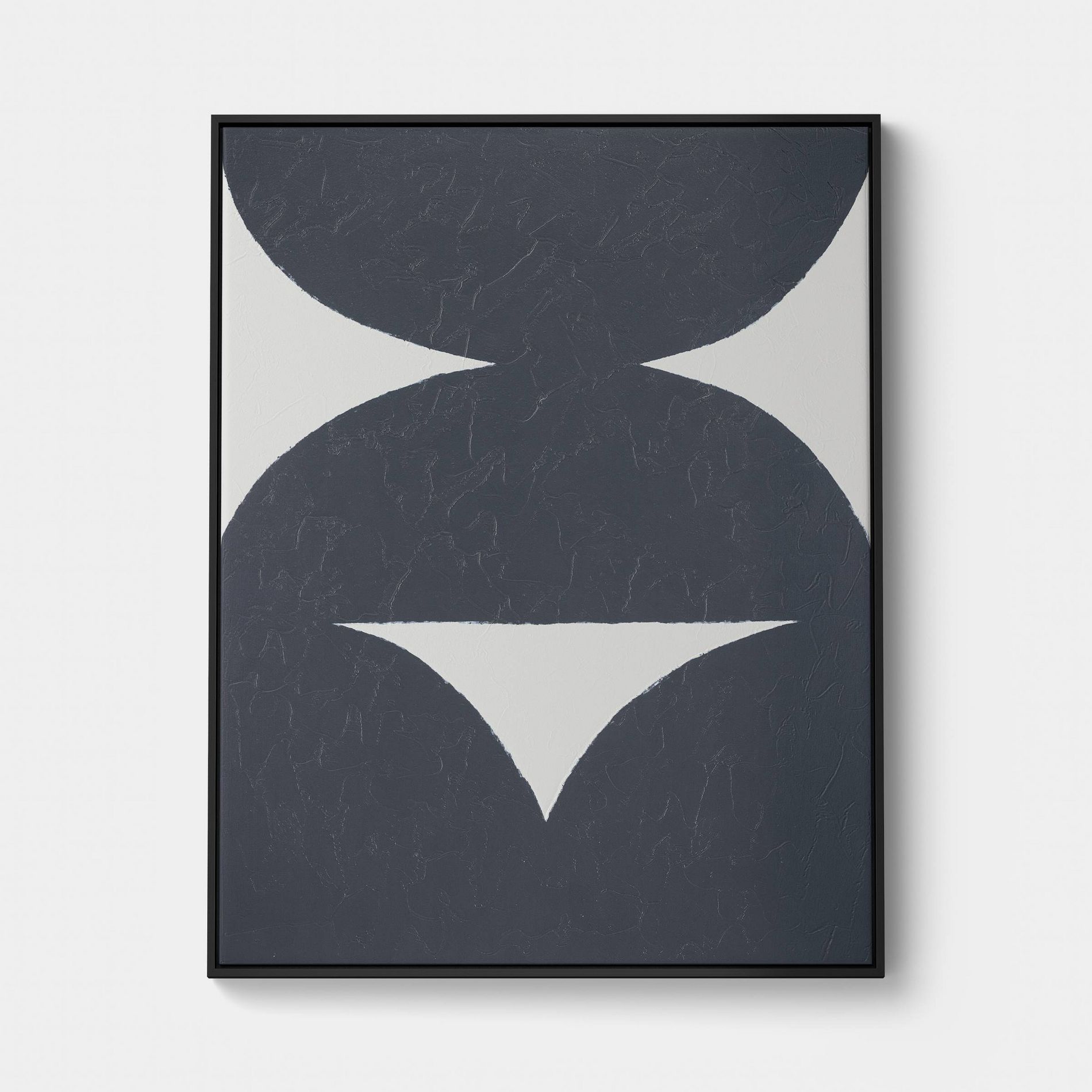 28"x36" Large Graphic Abstract Black Framed Sand Texture Canvas Wall Art - Threshold™
