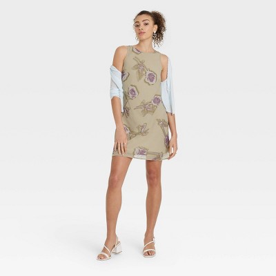 Women's Mini Slip Dress - Wild Fable™ Sage Green Floral Xl : Target