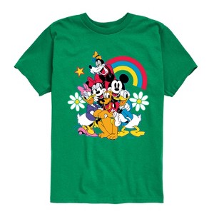 Boys' - Disney - Character Group Rainbow Flower Short Sleeve Graphic T-Shirt - 1 of 4