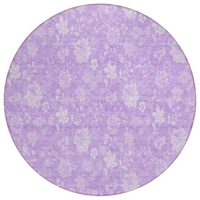 Lavender And Lilac Floral Washable Indoor Outdoor Area Rug
