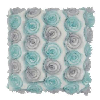 Saro Lifestyle Rose Wedding Cake Throw Pillow With Poly Filling, Mint, 17" x 17"