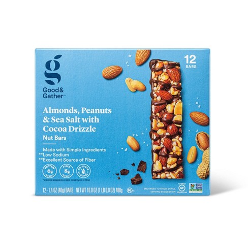 Almonds, Peanuts and Sea Salt with Cocoa Drizzle - 16.9oz/12ct - Good & Gather™ - image 1 of 3