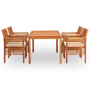 vidaXL Outdoor Dining Set Brown Solid Wood Acacia 5 Piece Set Durable - 1 of 4