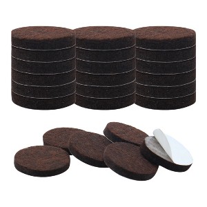 Unique Bargains Round Self-Stick Non-Slip Anti-Scratch Furniture Felt Pads Dark Brown 1/4" Dia 24 Pcs - 1 of 3