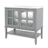 FURNIinspire Bathroom Storage Cabinets Modern Bathroom Vanity, Cabinet Organizer With Ceramic Sink, Adjustable Shelf, Open Shelf, Gray, 18.5"*36"*34" - 2 of 4