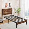 Infans Twin Size Bed Frame w/ Wooden Headboard Under-Bed Storage No Box Spring Needed - 4 of 4