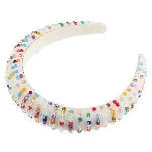 Unique Bargains Crystal Headband Rhinestone Hairband for Women Multicolored 1.2 Inch Wide 1Pcs - 1 of 4