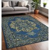 Teal And Gray Wool Medallion Hand Tufted Area Rug - 2 of 4