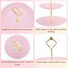 Unique Bargains 3 Tier Dessert Cupcake Stand Wave Style with Tiered Serving Tray for Donuts Fruits Pink Gold Tone - 3 of 4