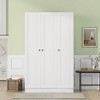 TIRAMISUBEST 3-Door Shutter Wardrobe with shelves - Mobile Lateral Filing Cabinet, Locking Wheels, Adjustable Shelf - 2 of 4