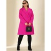 Agnes Orinda Women's Plus Size Winter Notched Lapel Double Breasted Pockets Long Overcoats - 3 of 4