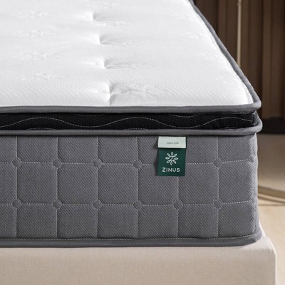 King Size Gray Eurotop Gel Memory Foam Hybrid Mattress