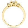 Pompeii3 1 Ct 3-Stone Diamond Engagement Ring 10K Yellow Gold - 2 of 4