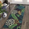 Modern Flower Printed Area Rug, Imitation Cashmere Polyester, Washable, Non-Slip, Foldable for Hallway, Kitchen, Entryway & Office - 2 of 4