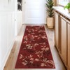 Washable Modern Leaves Printed Rug Non Slip Low Pile Rug Soft Botanical Pattern  Throw Floor Cover Foldable Indoor Carpet for Living Room Bedroom - 2 of 4