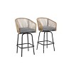 Set of 2 Outdoor Bar Stools Patio Seats Rattan Armchairs Counter Stools - ModernLuxe - 4 of 4