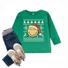 SmileyWorld Ugly Christmas Sweater Distressed - Toddler Long Sleeve Graphic Tee - 3 of 4