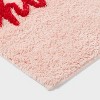 Set of 2 New Threshold 24 x 17 Chenille Dot Bath Rugs Pink/Ivory Dash NWT