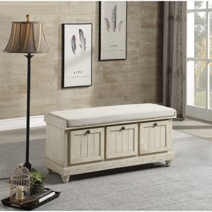 NicBex Storage Bench Modern Foam Cushioned Seat Solid Wood Storage Bench for Bedroom, Entryway - 1 of 4