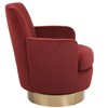 PAGED Modern Swivel Accent Chair, Velvet Fabric Ergonomic Arm Chair with Iron Base, Wood Reading Chair for Living Room, Bedroom - 2 of 4