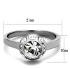 Slickblue Clear Crystal Stainless Steel Ring, 8mm Stone, High Polished Finish, Sizes 5-10 - 2 of 4