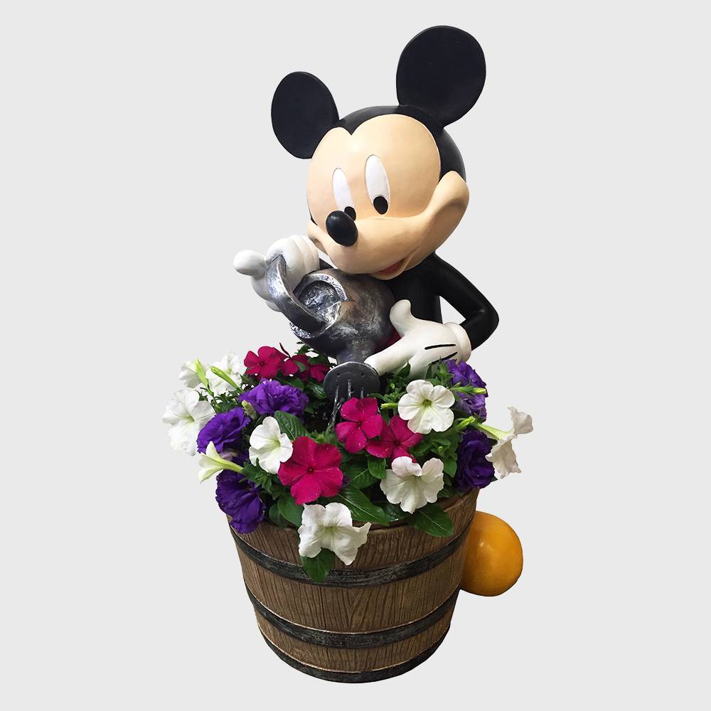 Disney 25.25"" Mickey Mouse Garden Resin Planter Fountain: Electric, Weather-Resistant Outdoor Decor -  54423052