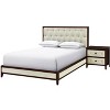 Vynxaria Cherry Espresso Nightstand - 2 Designed Drawers, MDF with Birch Veneer, Modern Bedroom Furniture - 4 of 4