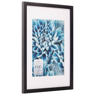 11x14 Black Wood Floating Wall and Tabletop Picture Frame