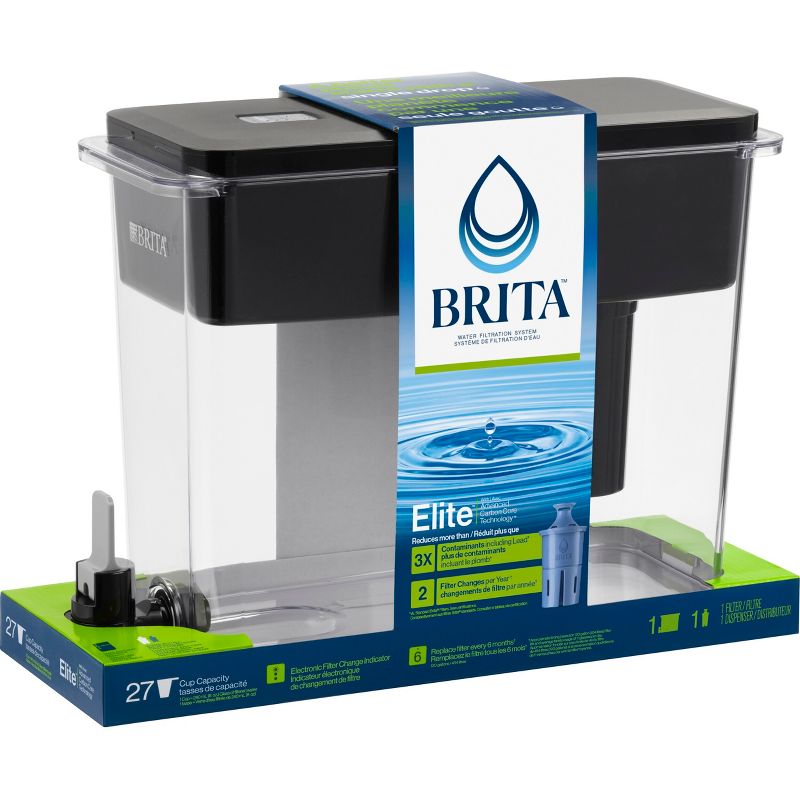 Brita Extra Large 27-Cup UltraMax Filtered Water Dispenser with Filter - Jet Black, 3 of 22