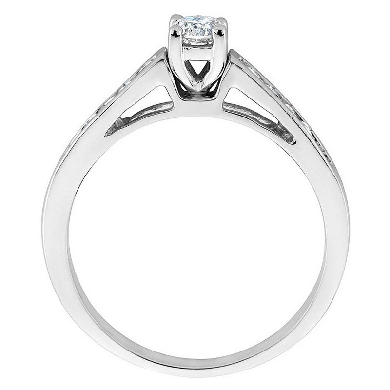 Pompeii3 1/2 Ct Diamond Engagement Wedding Ring Set 10k White Gold, 2 of 5